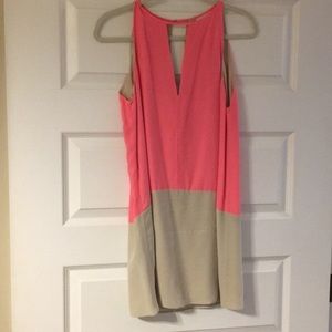 Parker dress in pink and beige